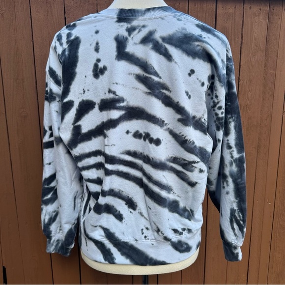 LACAUSA| Slater Zebra Black/Navy Tie Dye NWT Sweatshirt Top Size Small - Picture 12 of 14